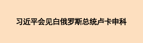 习近平会见白俄罗斯总统卢卡申科